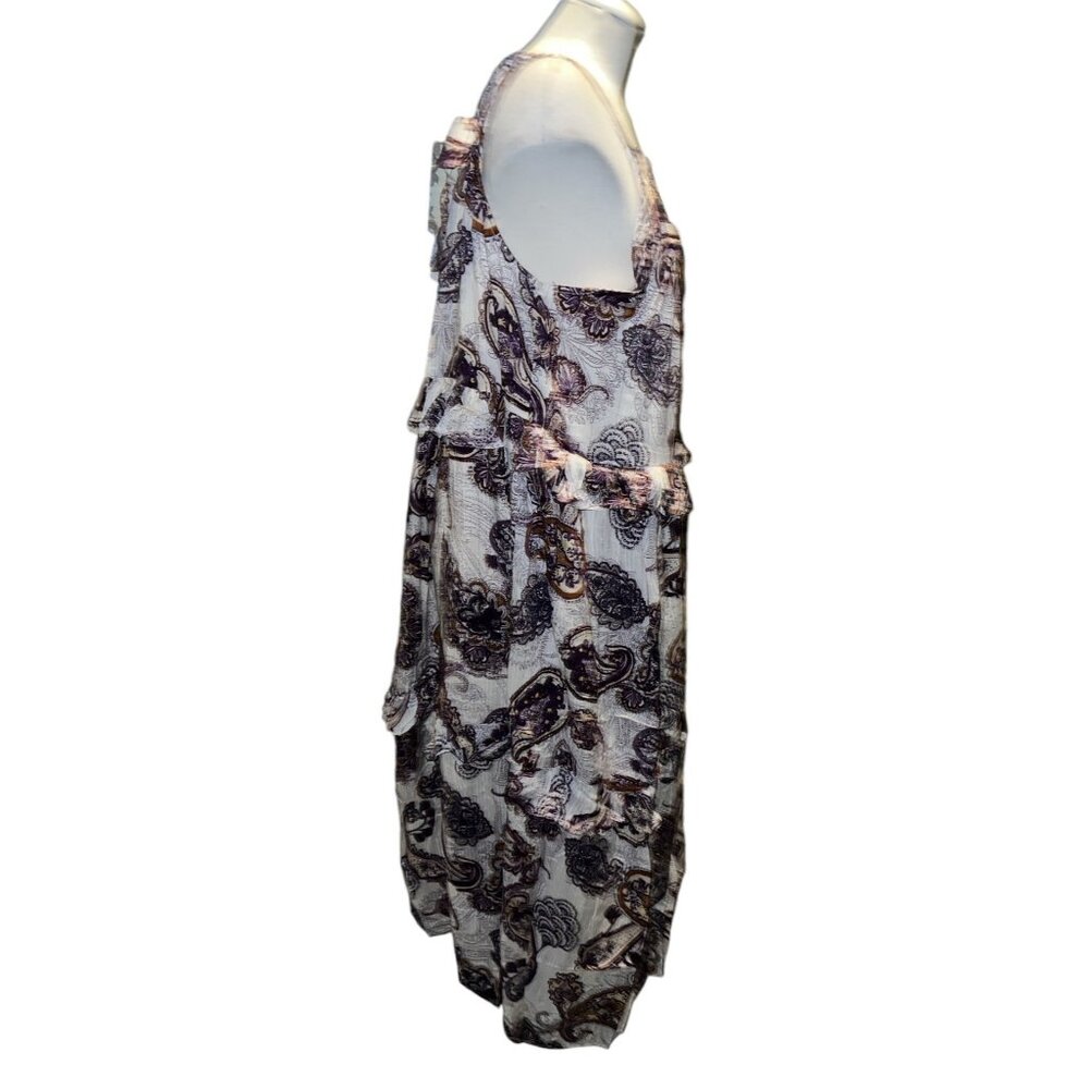 Band of the Free Liliane Paisley Tiered Maxi Dress Sz Small Purple & Cream - Picture 7 of 10